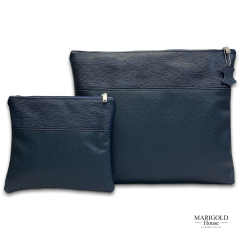 Leather Tallit & Tefillin Design Bag Set, Navy