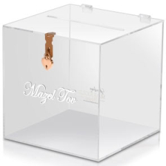 Mazel Tov Luxury Wedding Gift Card Box, Clear