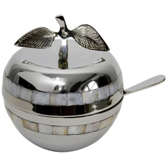 Apple Shape Honey Dish, with Spoon