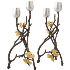 Butterfly Ginkgo Candleholders 