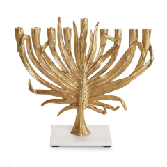 Palm Menorah, Large, Gold
