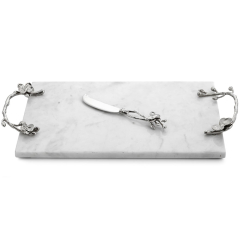 Michael Aram White Orchid Cheese Board w/ Knife