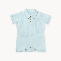 Milan Collar Organic Cable Knit Baby Bodysuit