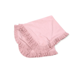 Milan Knit Ruffle Organic Cotton Baby Blanket (Mauve Pink)