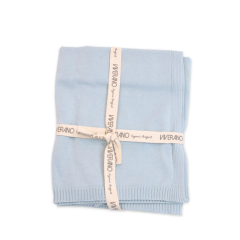Milan Knit Organic Cotton Baby Blanket (Blue)