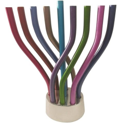 Modern Rotating Menorah, Multi Color