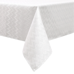 Jacquard White/Silver Mossimo Style Table cover (Multiple sizes)