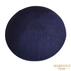 Navy Linen Kippahs