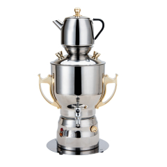 Persian Electric 6 Ltr Samovar-Stainless Steel, Gold Finish