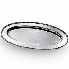 Paloma  Large Oval Serve Tray w Braided Wire