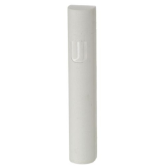 Off White Stone Look Mezuzah, 6 inch