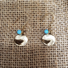 Pomegranate Gold Earrings with Turquoise