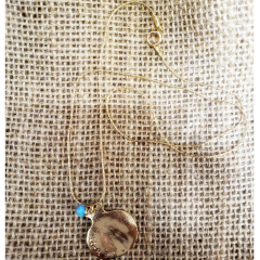 Pomegranate Gold Necklace with Turquoise