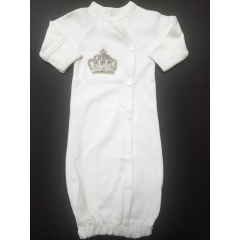 
Brit Milah Gown with Crown | Blanket | Cap, Set of 3
