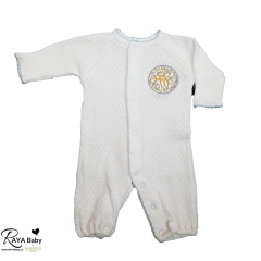 Shema Gown & Romper, Blue Trim