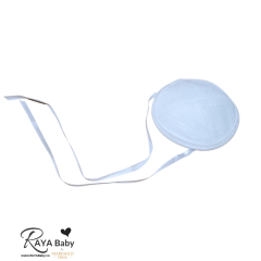 Baby Kippah, White Linen with strings