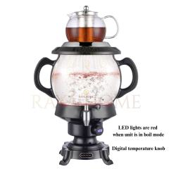 RAYA Glass Samovar & Tea Maker, Black