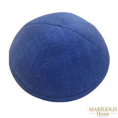 Royal Blue Linen Kippahs