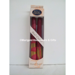 Safed Candles Dipped Tapers Set of 2-Red/Gold