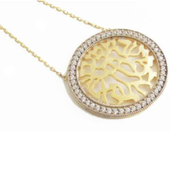 Shema Necklace, with CZ