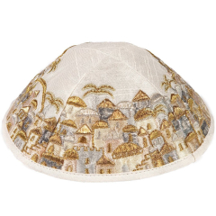 Emanuel Embroidered Kippah Jerusalem with Gold