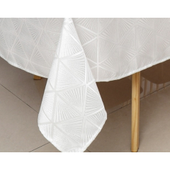 Jacquard Silver Diamonds on White Table cover (Multiple sizes)