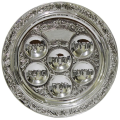 Traditional Seder Plate, Silver