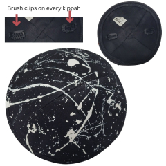 Splatterkippah White with Brush Clips