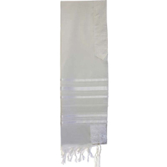 Tallit Traditional Style, Wool, White (Multiple sizes)