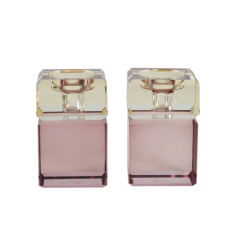 Two Tone Candle Holders, Pink Yellow