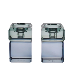 Two Tone Candle Holders, Green Navy