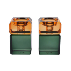 Two Tone Candle Holders, Orange Green
