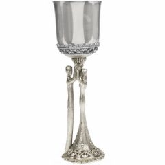 Bride & Groom Wedding Kiddush Cup, Silver