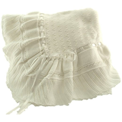 White Knit Baby Receiving Blanket