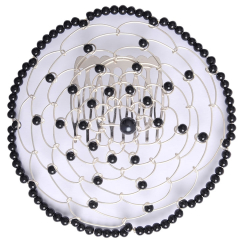 Woman's Beaded Wire Kippah, Black