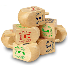 Chanukah Wooden Dreidels (Sold Individually)