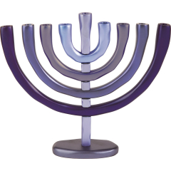 Anodized Aluminum Hanukkah Menorah (Shades of Blue)