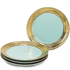 Embossed Gold Collection, in Aqua Blue