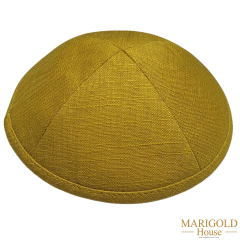 Yellow Linen Kippah 